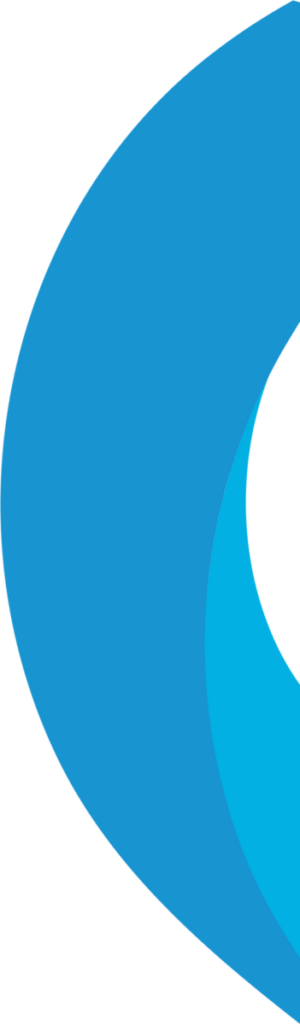 Blue abstract shape with curved lines on a white background, creating a minimalist and modern design.