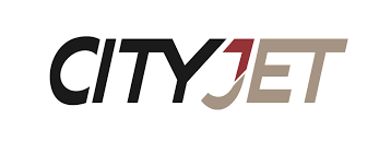 CityJet logo in black, gray, and red text.