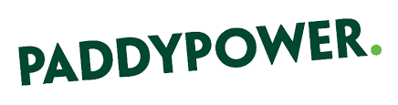 Paddy Power logo in bold green letters with a dot on a white background.